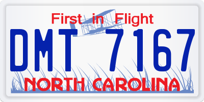 NC license plate DMT7167