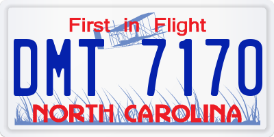NC license plate DMT7170