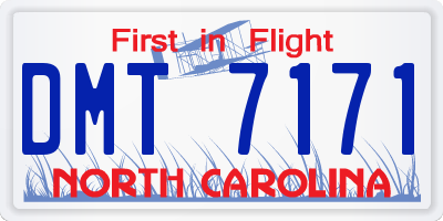 NC license plate DMT7171
