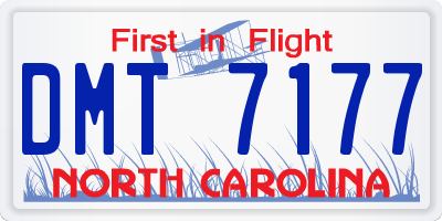NC license plate DMT7177