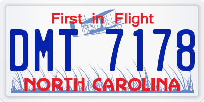 NC license plate DMT7178