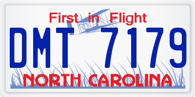 NC license plate DMT7179