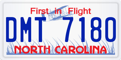 NC license plate DMT7180