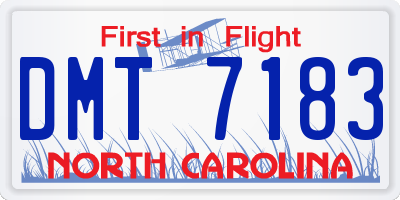 NC license plate DMT7183