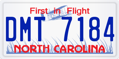 NC license plate DMT7184