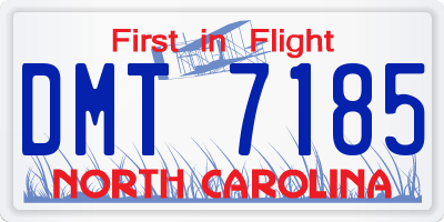 NC license plate DMT7185