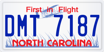 NC license plate DMT7187