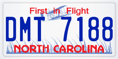 NC license plate DMT7188