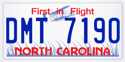 NC license plate DMT7190
