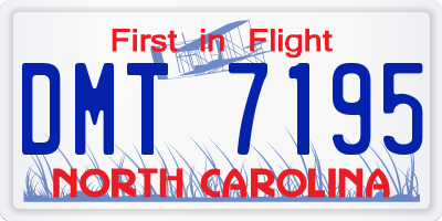 NC license plate DMT7195