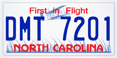 NC license plate DMT7201