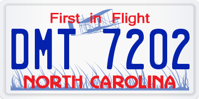 NC license plate DMT7202