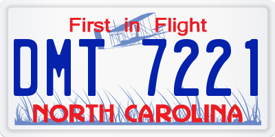 NC license plate DMT7221
