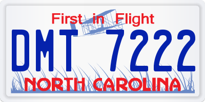 NC license plate DMT7222