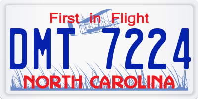 NC license plate DMT7224