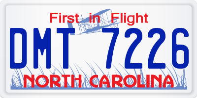 NC license plate DMT7226