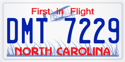 NC license plate DMT7229