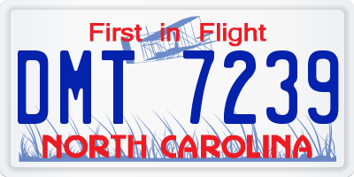 NC license plate DMT7239