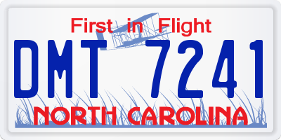 NC license plate DMT7241