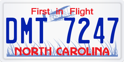 NC license plate DMT7247