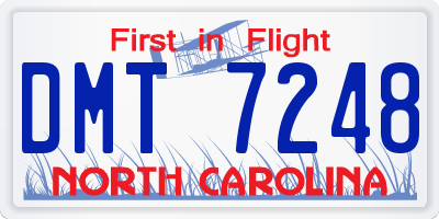 NC license plate DMT7248