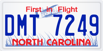 NC license plate DMT7249