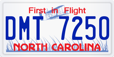 NC license plate DMT7250