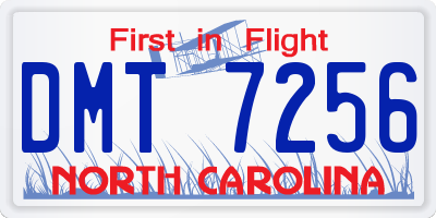 NC license plate DMT7256