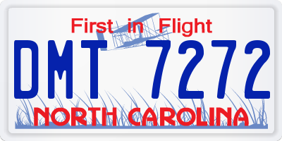 NC license plate DMT7272