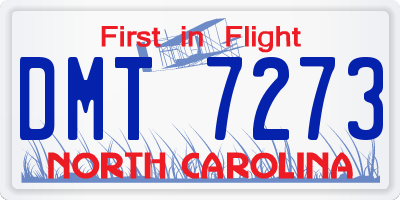 NC license plate DMT7273