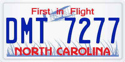 NC license plate DMT7277