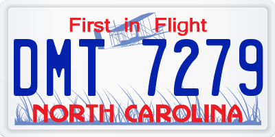 NC license plate DMT7279