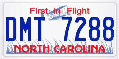 NC license plate DMT7288