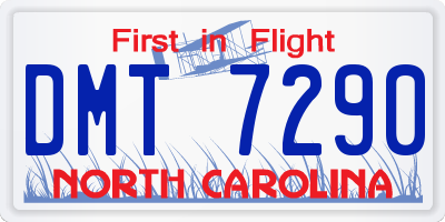 NC license plate DMT7290