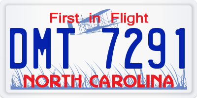 NC license plate DMT7291