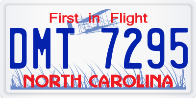 NC license plate DMT7295