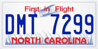 NC license plate DMT7299
