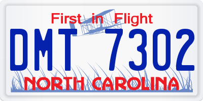 NC license plate DMT7302