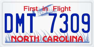 NC license plate DMT7309