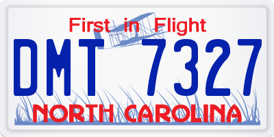 NC license plate DMT7327