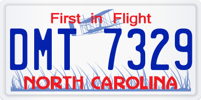 NC license plate DMT7329