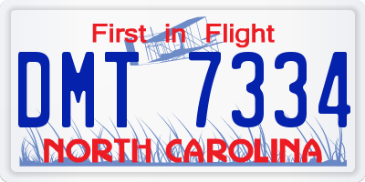 NC license plate DMT7334