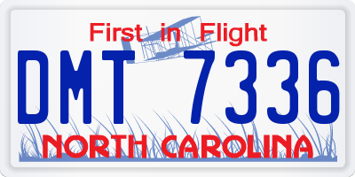NC license plate DMT7336