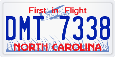 NC license plate DMT7338
