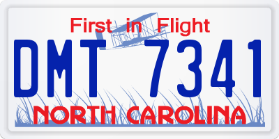 NC license plate DMT7341