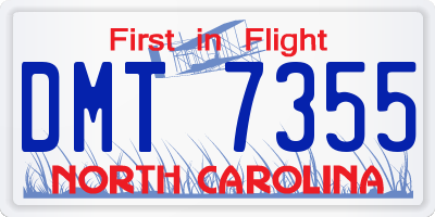 NC license plate DMT7355
