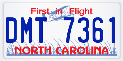 NC license plate DMT7361
