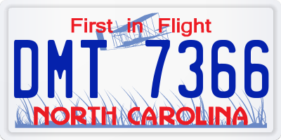 NC license plate DMT7366