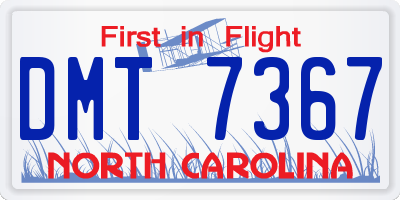 NC license plate DMT7367