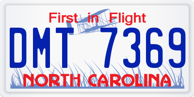 NC license plate DMT7369